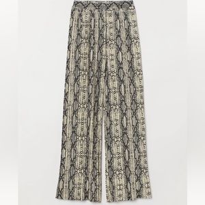 H&M snake print pleated pants